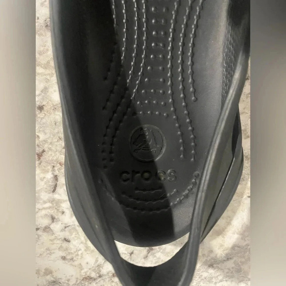 Crocs Kadee Black Eyelet Cutout Slingback Shoes Flats Women’s Size 9 - Picture 5 of 8